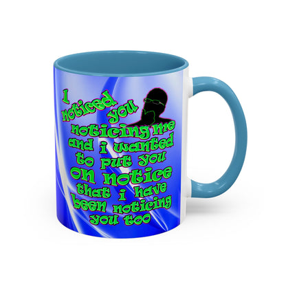 noticed you noticing - Accent Mug (blue-white wave)