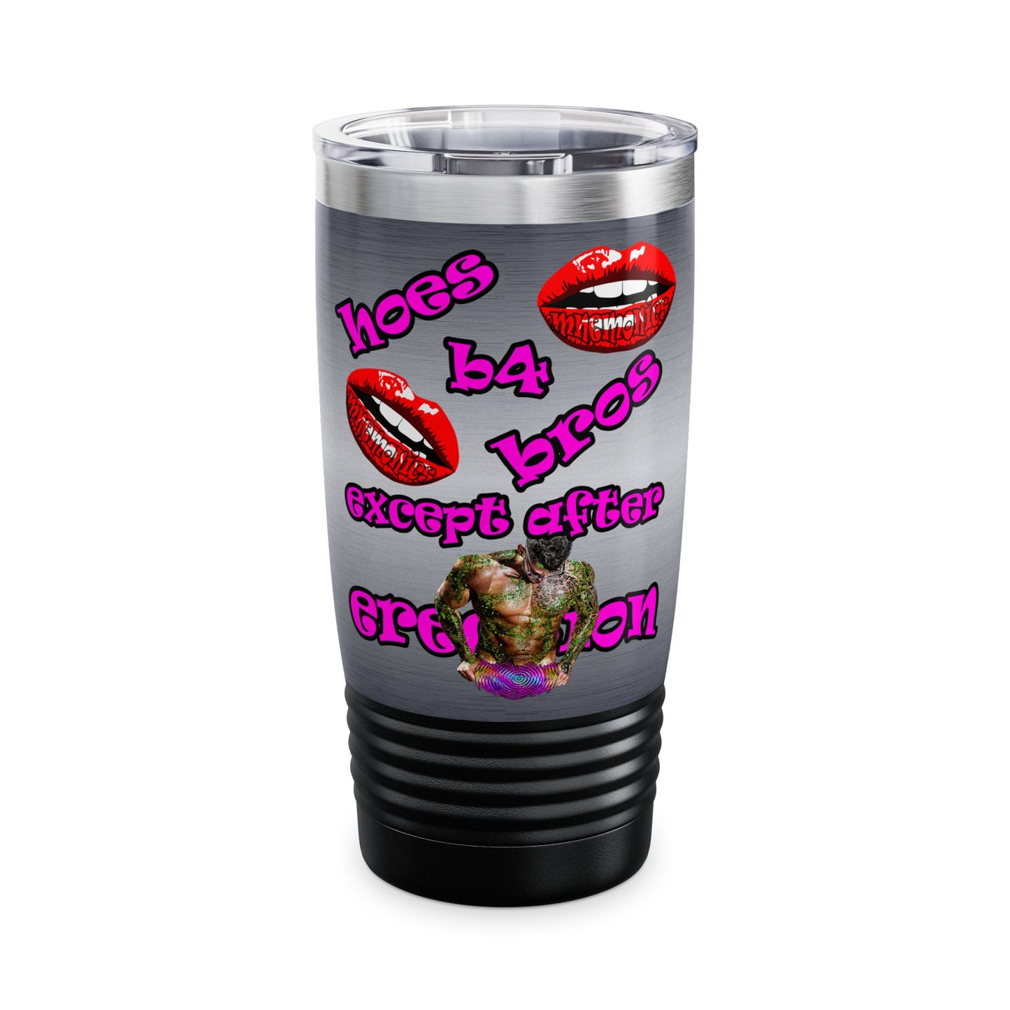 hoes b4 bros - Ringneck Tumbler, 20oz (brushed nickel)