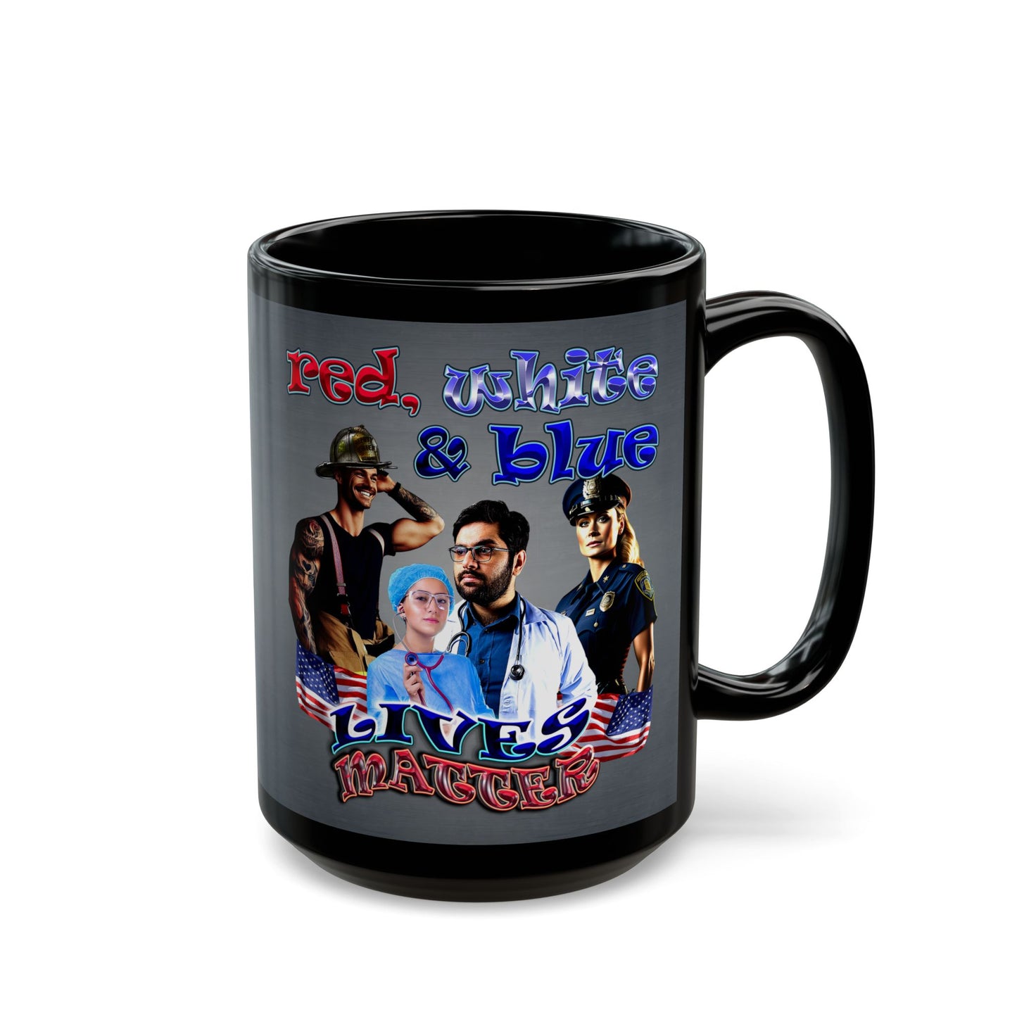 rw&b lives matter - Black Mug (grey-light grey)
