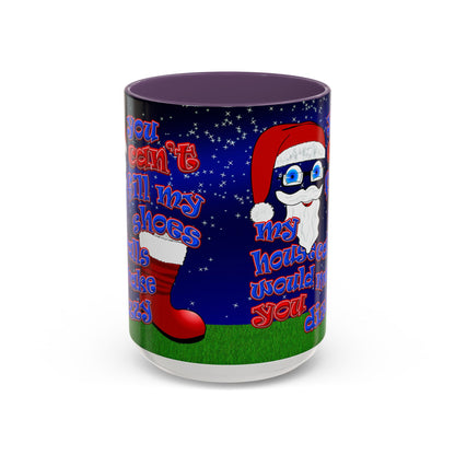 santa's shoes - Accent Mug ('snoops' background)