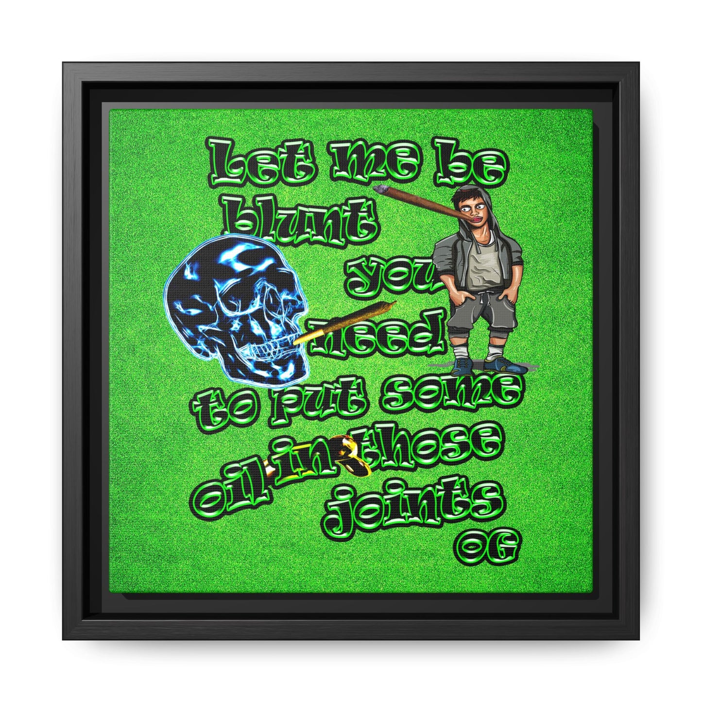 og - framed canvas art (green turf)