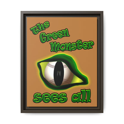 green monster - framed canvas art (light brown)