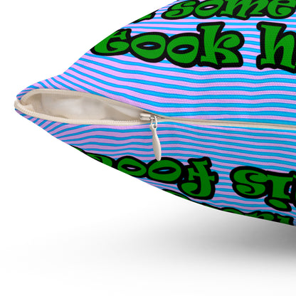 turtle race - Spun Polyester Square Pillow - (light blue-purple wave)