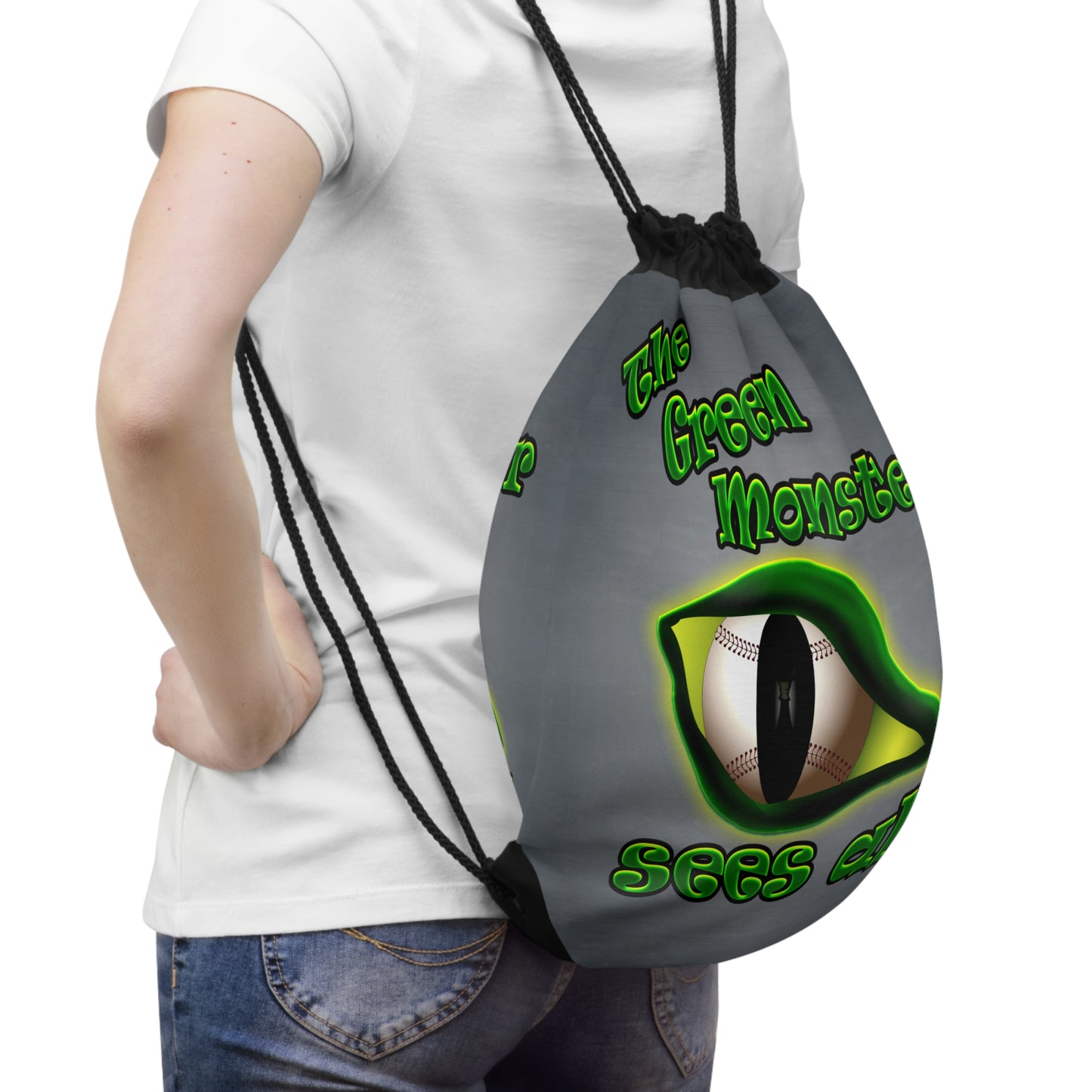 green monster - Drawstring Bag (grey-light grey)
