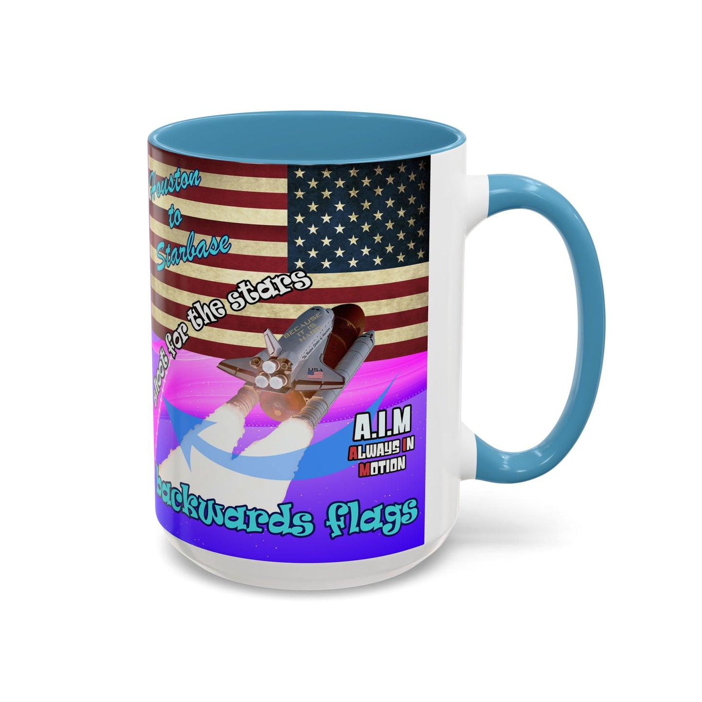 shoot for the stars - Accent Mug (purple-pink wave)