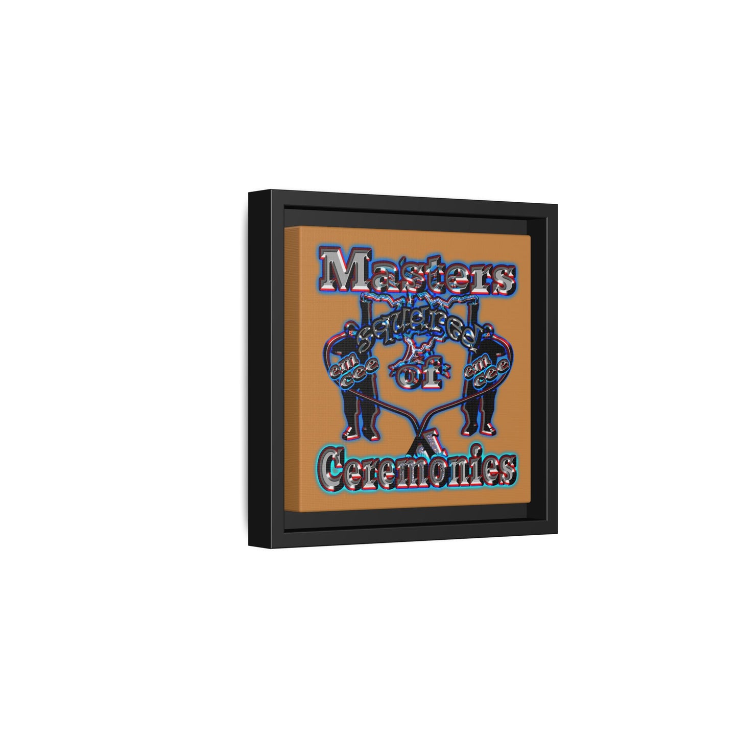 em cee squared - framed canvas art (light brown)