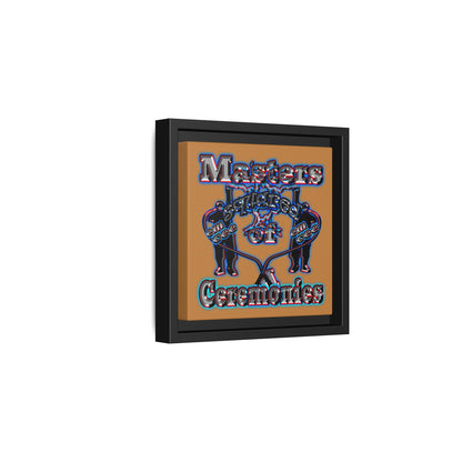 em cee squared - framed canvas art (light brown)