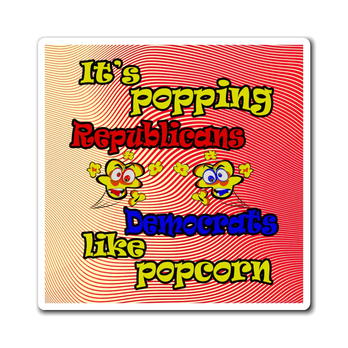 popping like popcorn - Magnets - (yellow-orange wave)
