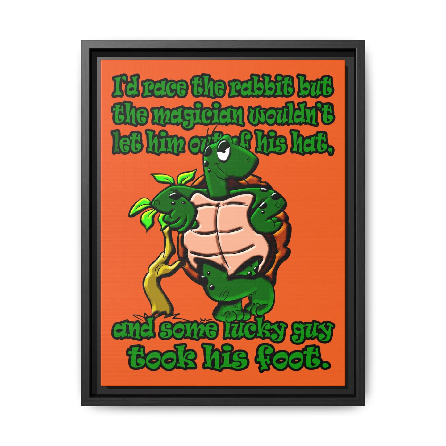 turtle race - framed canvas art (orange)