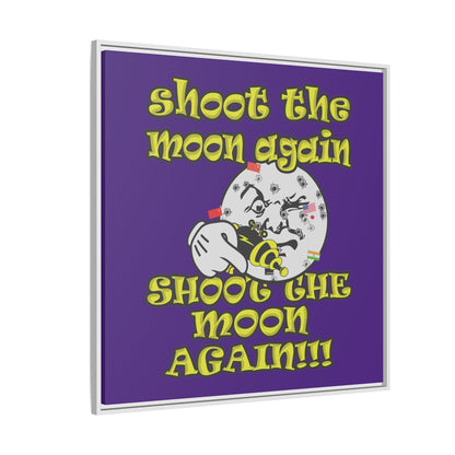 shoot the moon again - framed canvas art (purple)