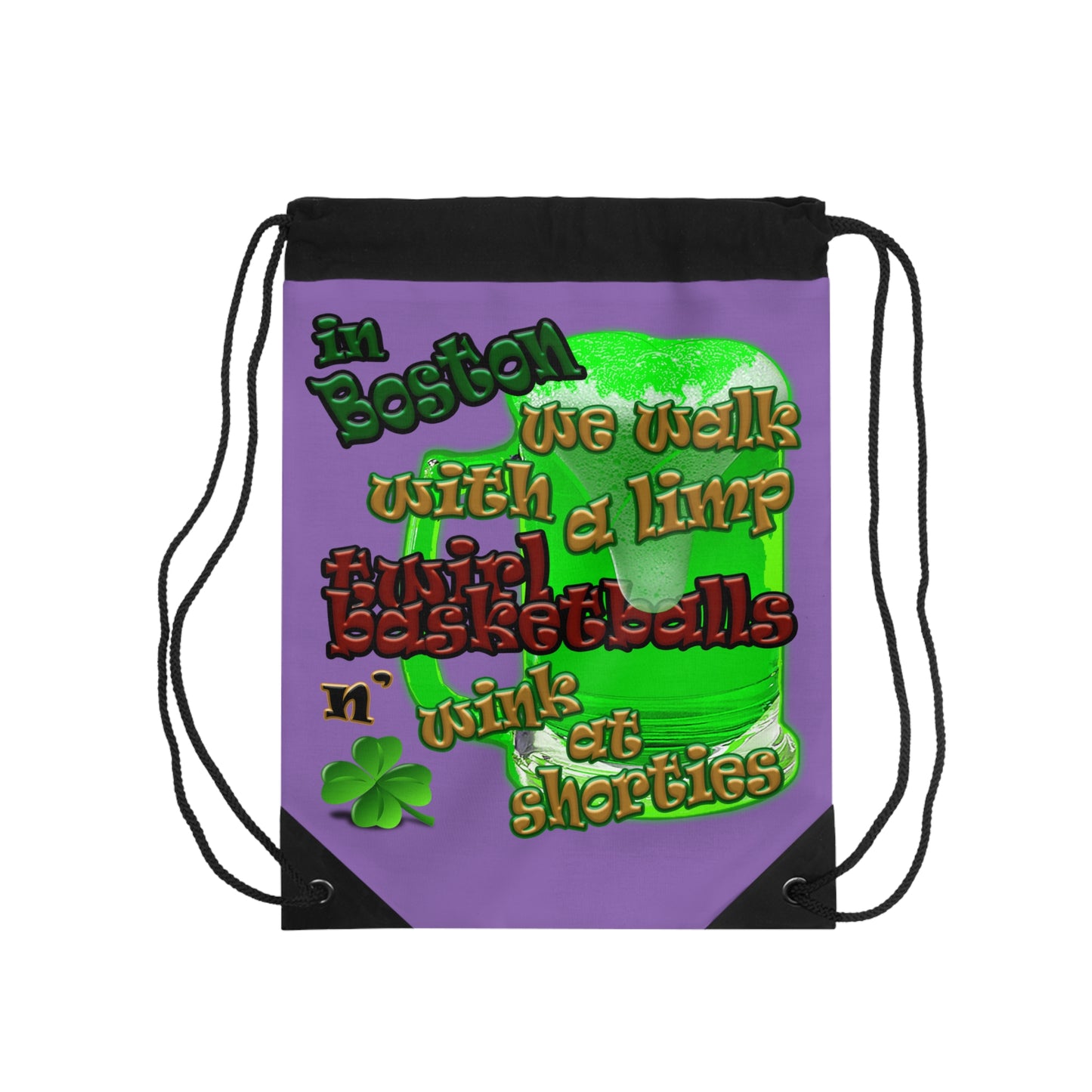 celtics logo - Drawstring Bag (light purple)