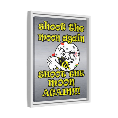 shoot the moon again - framed canvas art (brushed nickel)