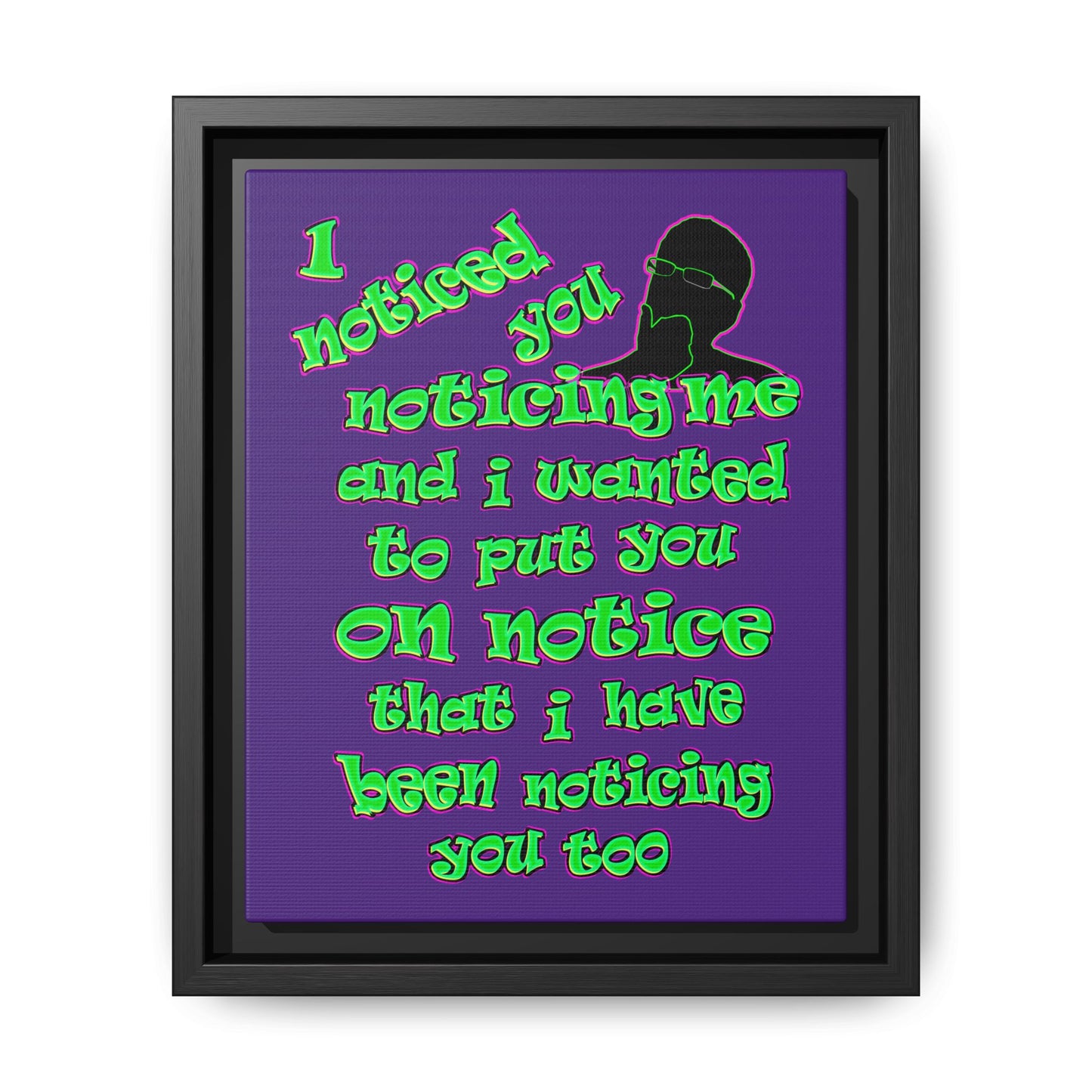 noticed you noticing - framed canvas art (purple)