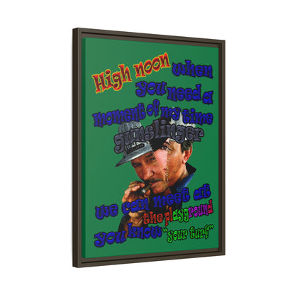 high noon - framed canvas art (dark green)