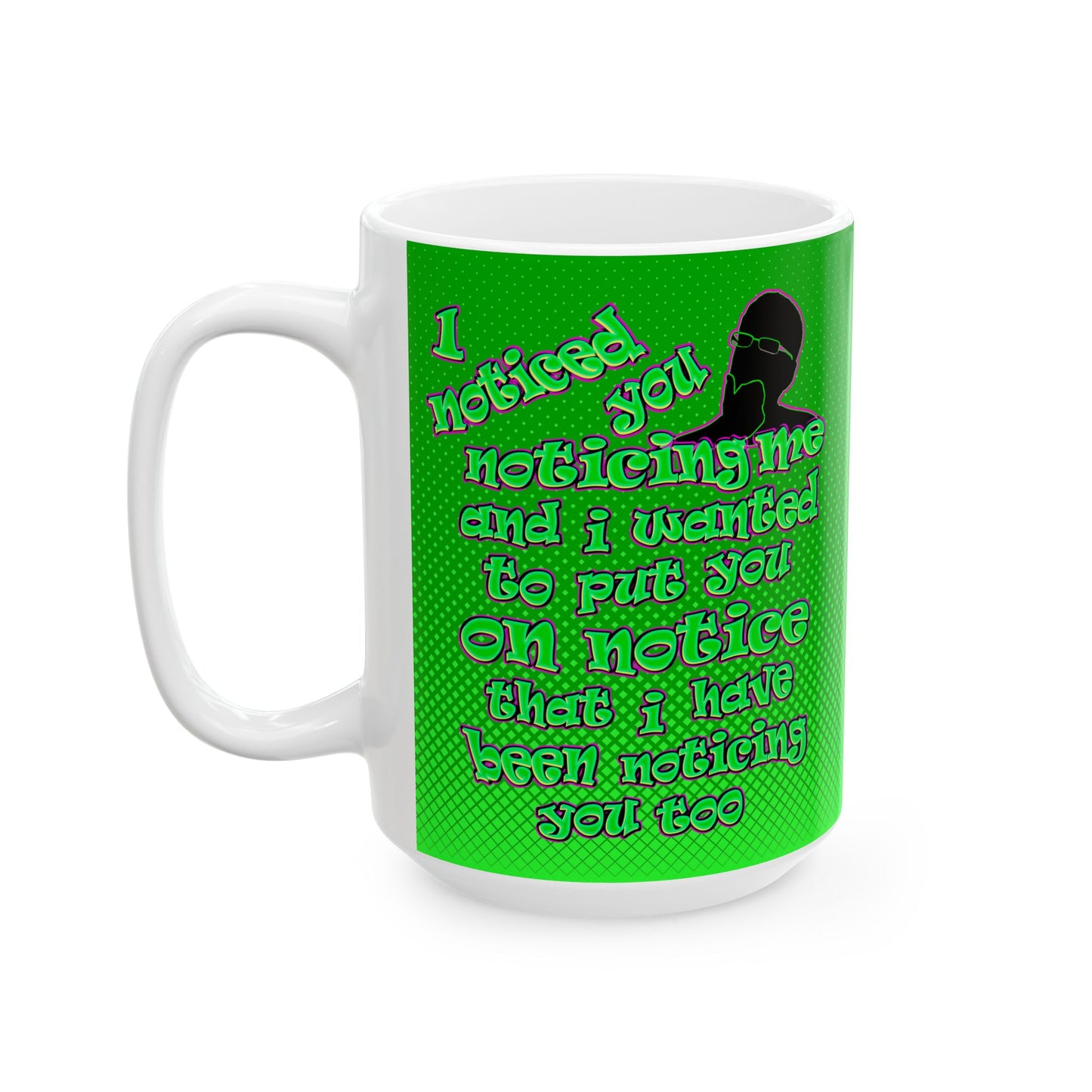 noticed you noticing - White Mug (logo green)
