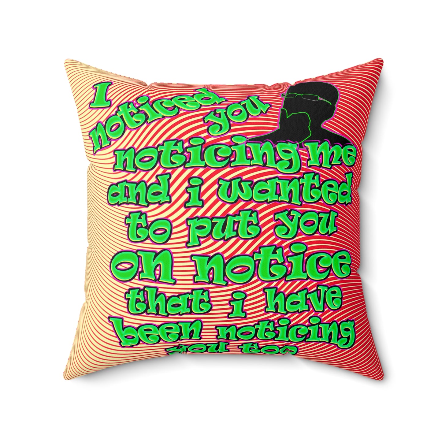 noticed you noticing - Spun Polyester Square Pillow - (yellow-orange wave)