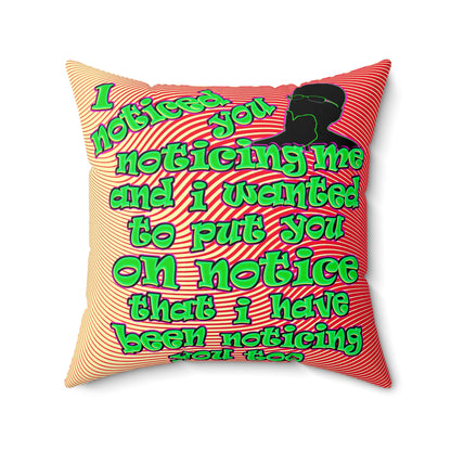 noticed you noticing - Spun Polyester Square Pillow - (yellow-orange wave)