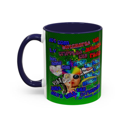 drop the beat - Accent Mug (logo green)