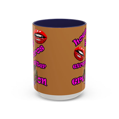 hoes b4 bros - Accent Mug (light brown)