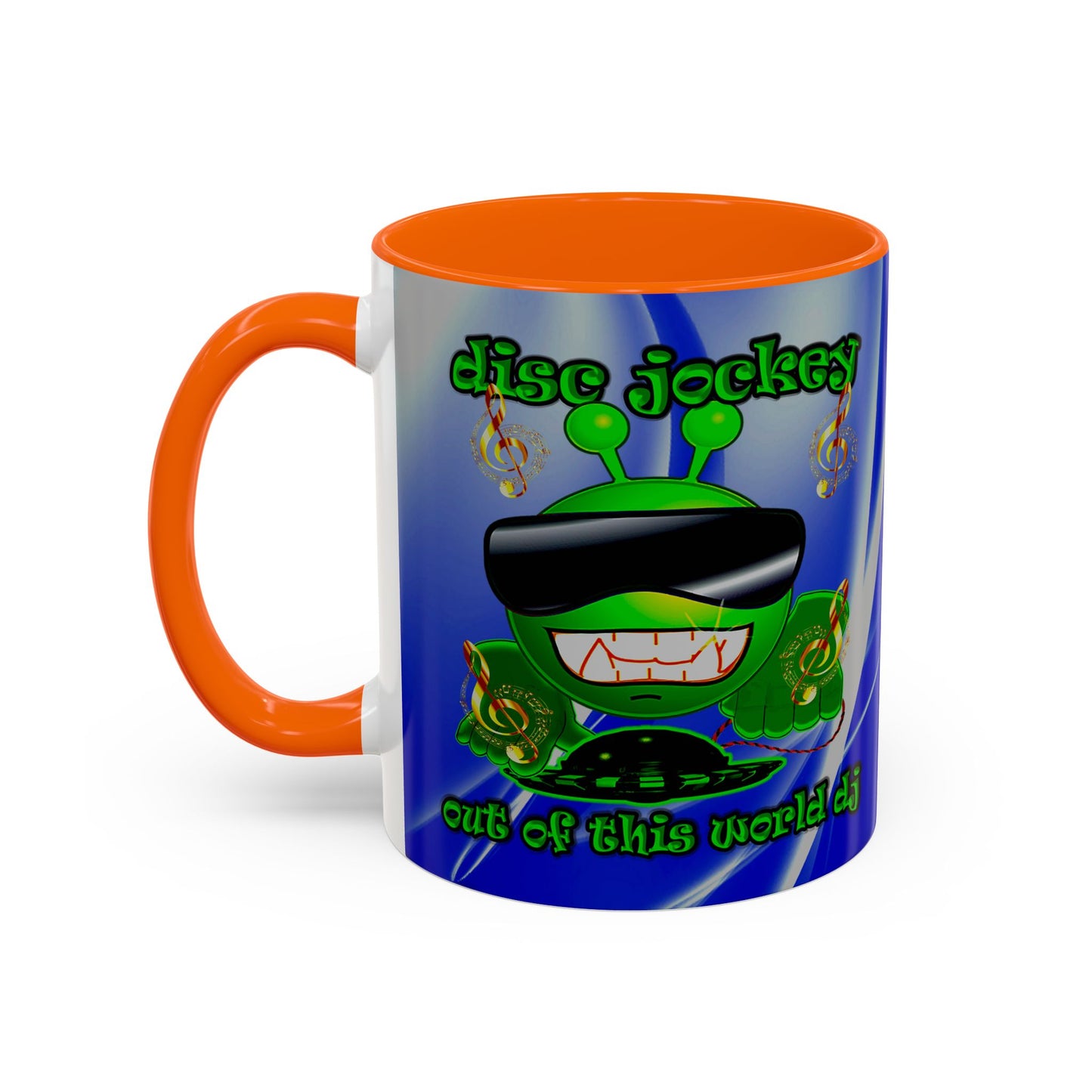 disc jockey - Accent Mug (blue-white wave)