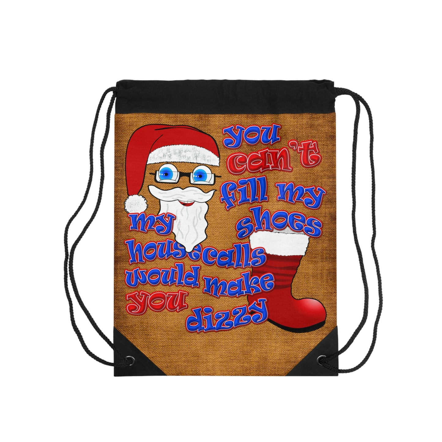 santa's shoes - Drawstring Bag (dichromatic brown papyrus)