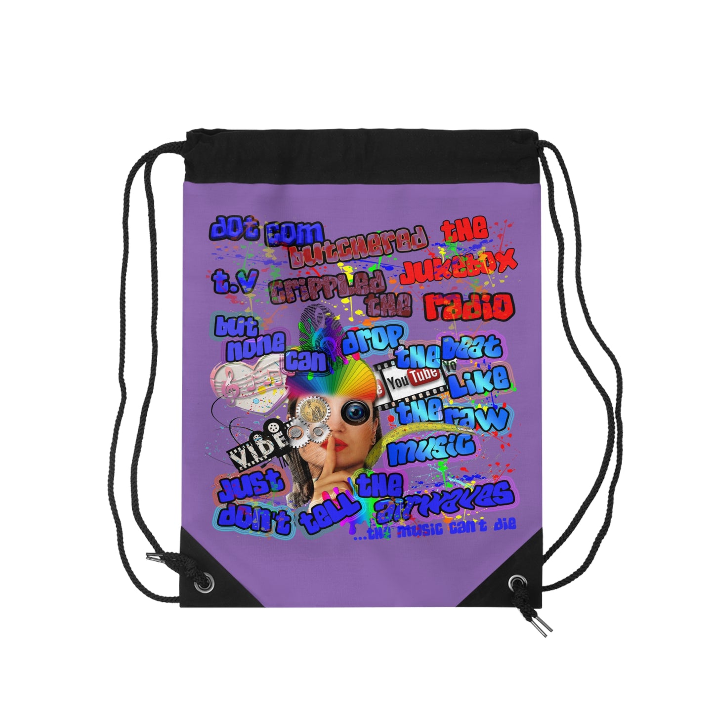 drop the beat - Drawstring Bag (light purple)
