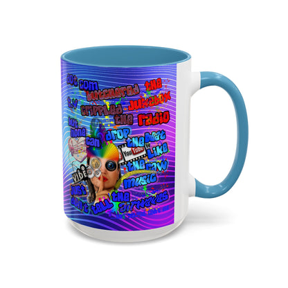 drop the beat - Accent Mug (purple wave)