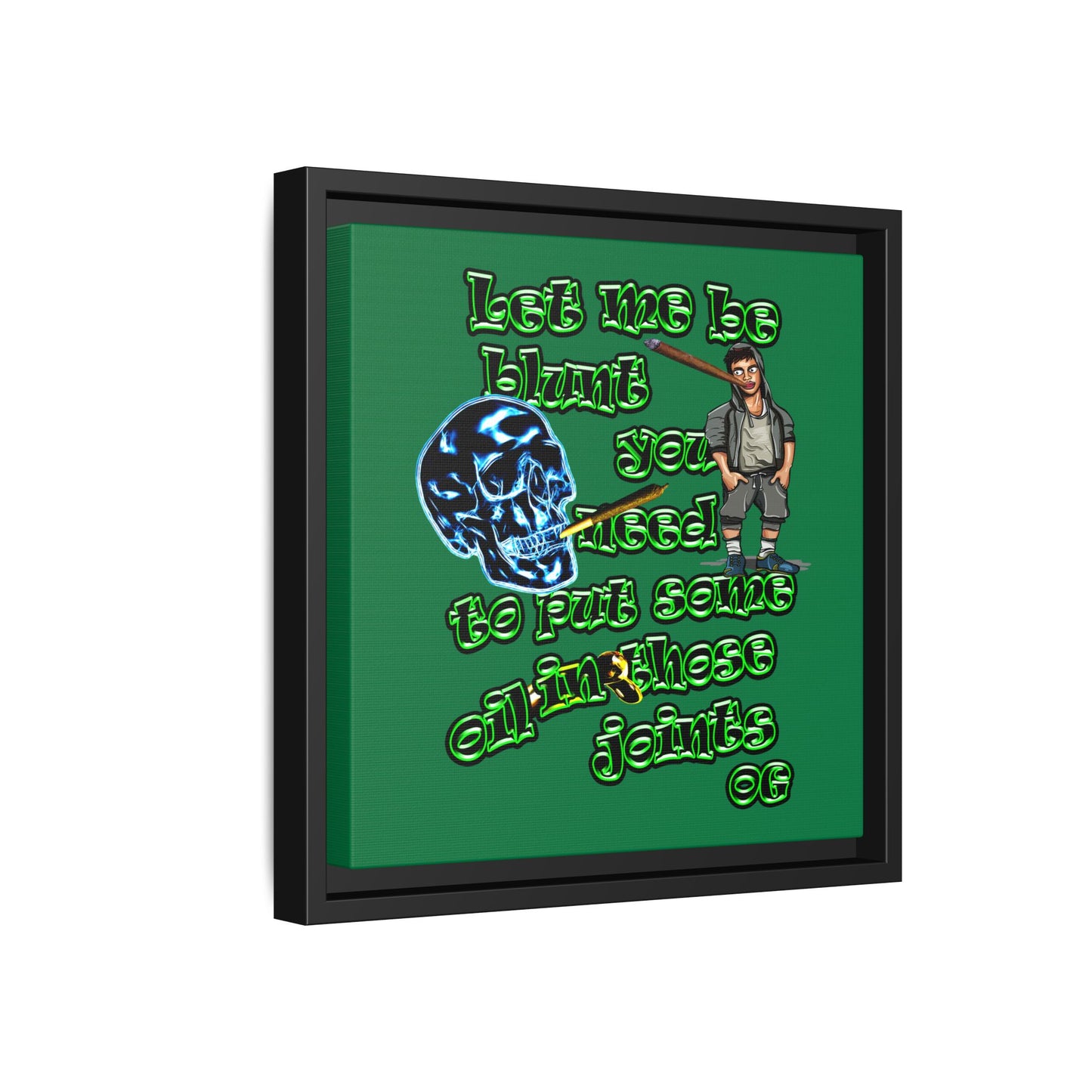 og - framed canvas art (dark green)