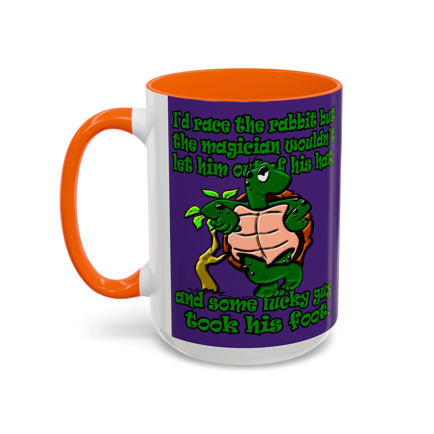 turtle race - Accent Mug (purple)