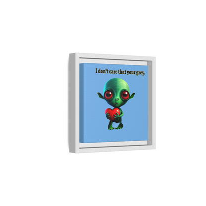 I don't care that your grey - framed canvas art (light blue)