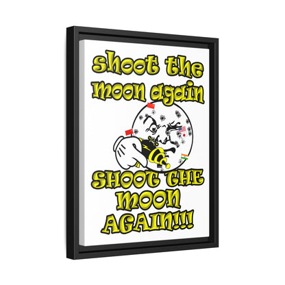 shoot the moon again - framed canvas art (white)