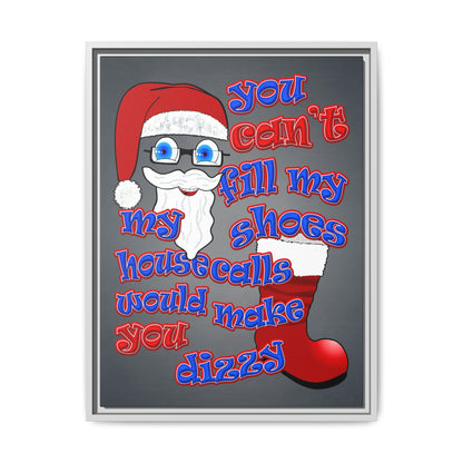 santa's shoes - framed canvas art (grey-light grey)