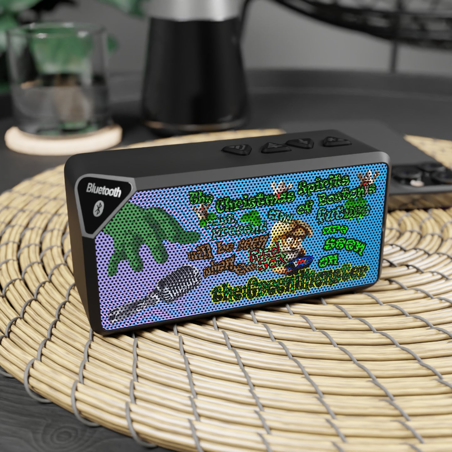 christmas spirits of boston - Jabba Bluetooth Speaker (light blue-purple wave)