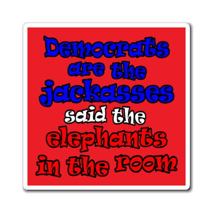 donkeys and elephants - Magnets - (red)