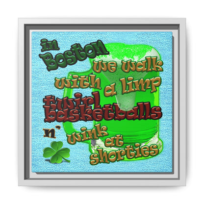 celtics logo - framed canvas art (faded blue)