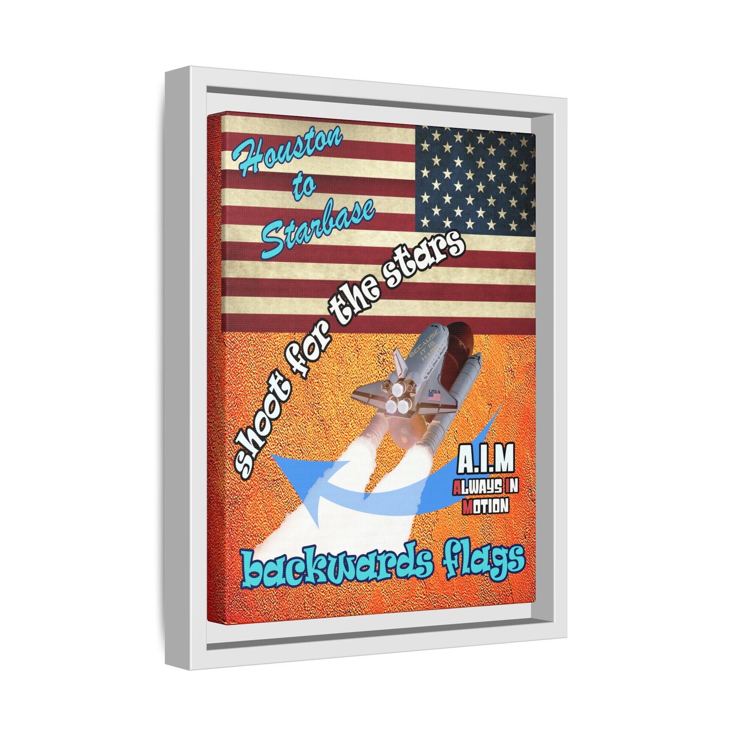 shoot for the stars - framed canvas art (burnt orange)