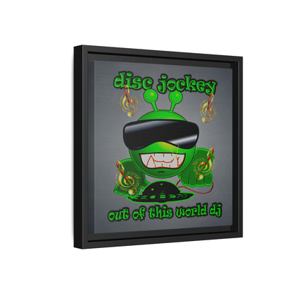 disc jockey - framed canvas art (grey-light grey)