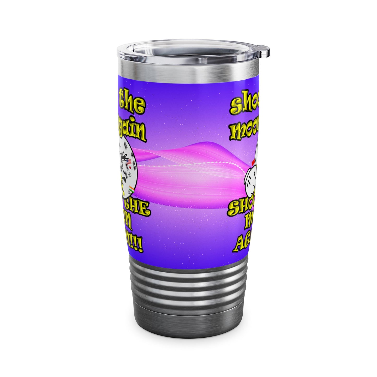 shoot the moon again - Ringneck Tumbler, 20oz (purple-pink wave)