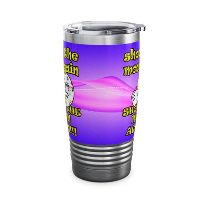 shoot the moon again - Ringneck Tumbler, 20oz (purple-pink wave)