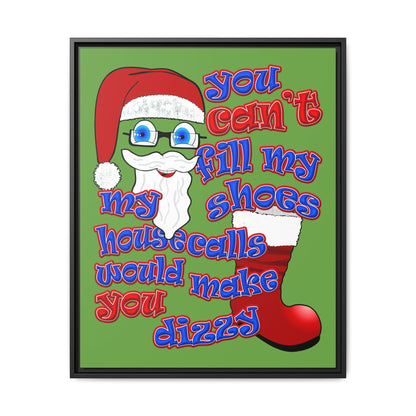 santa's shoes - framed canvas art (green)