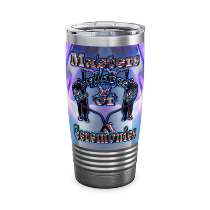 em cee squared - Ringneck Tumbler, 20oz (grey-pink wave)