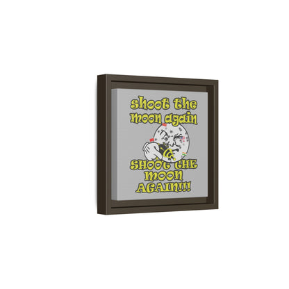 shoot the moon again - framed canvas art (light grey)