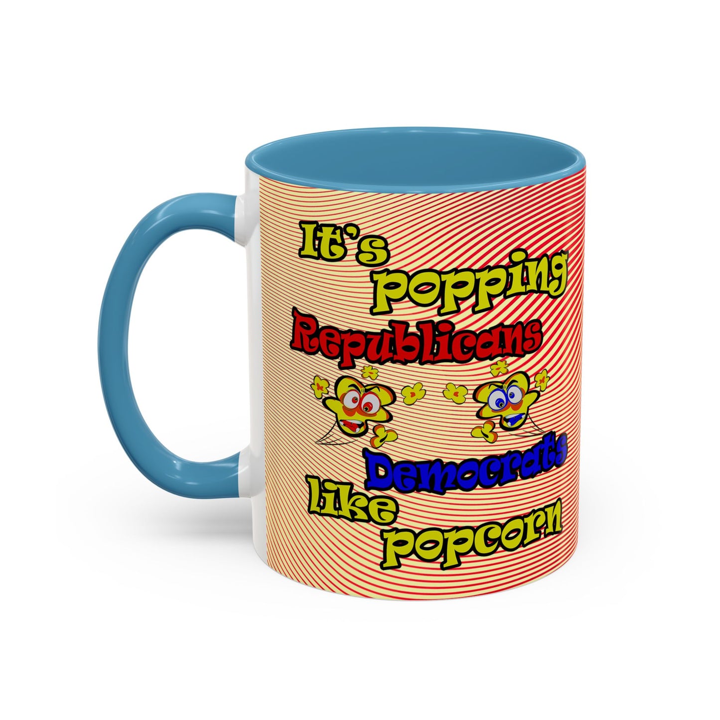 popping like popcorn - Accent Mug (yellow-orange wave)