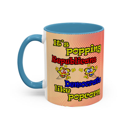 popping like popcorn - Accent Mug (yellow-orange wave)
