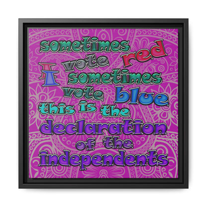declaration of the independents - framed canvas art (pink swirl)