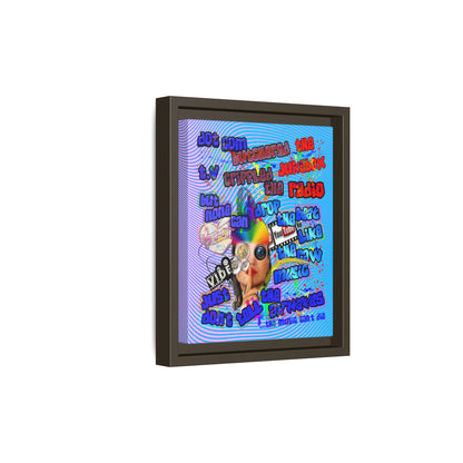 drop the beat - framed canvas art (light blue-purple wave)