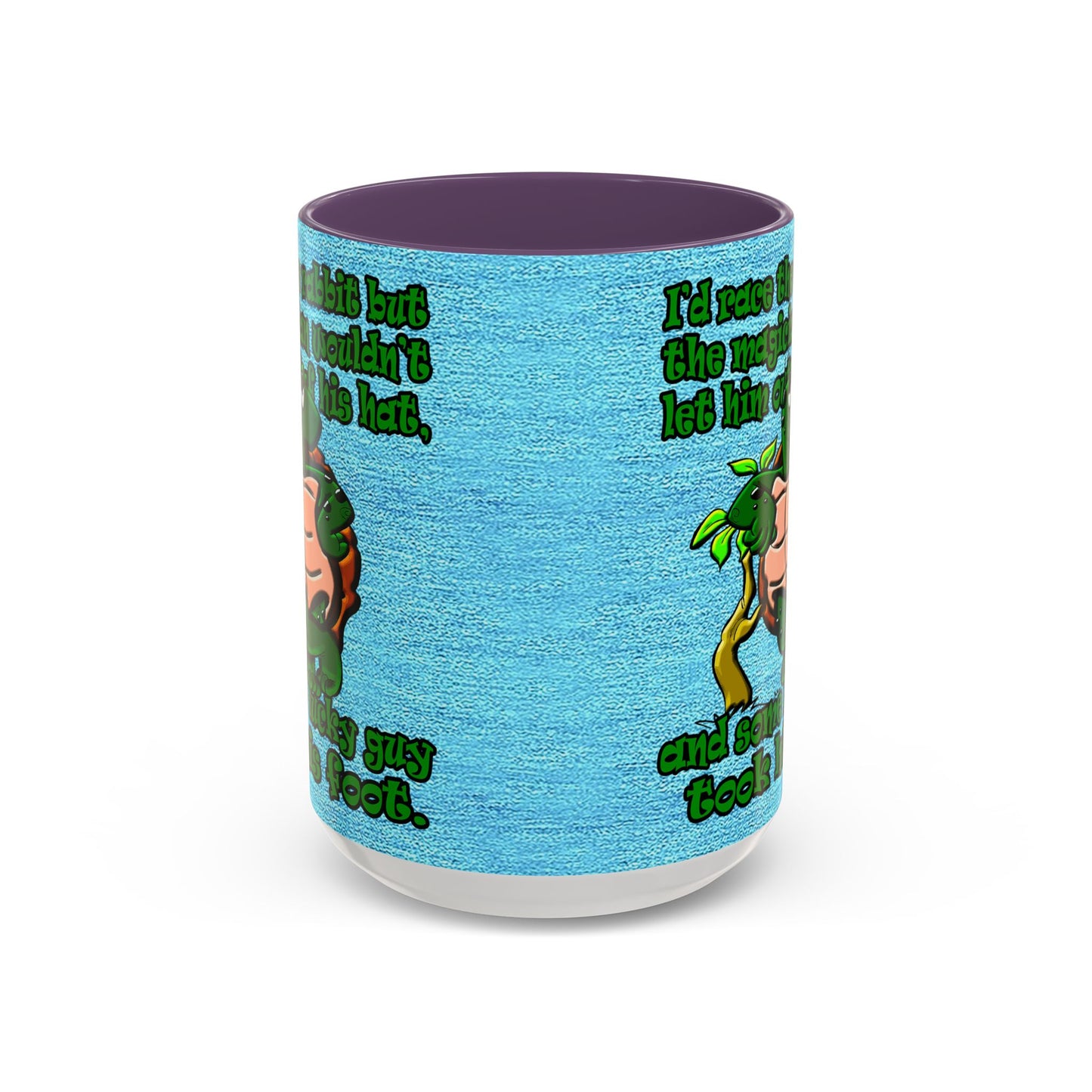 turtle race - Accent Mug (faded dark blue)