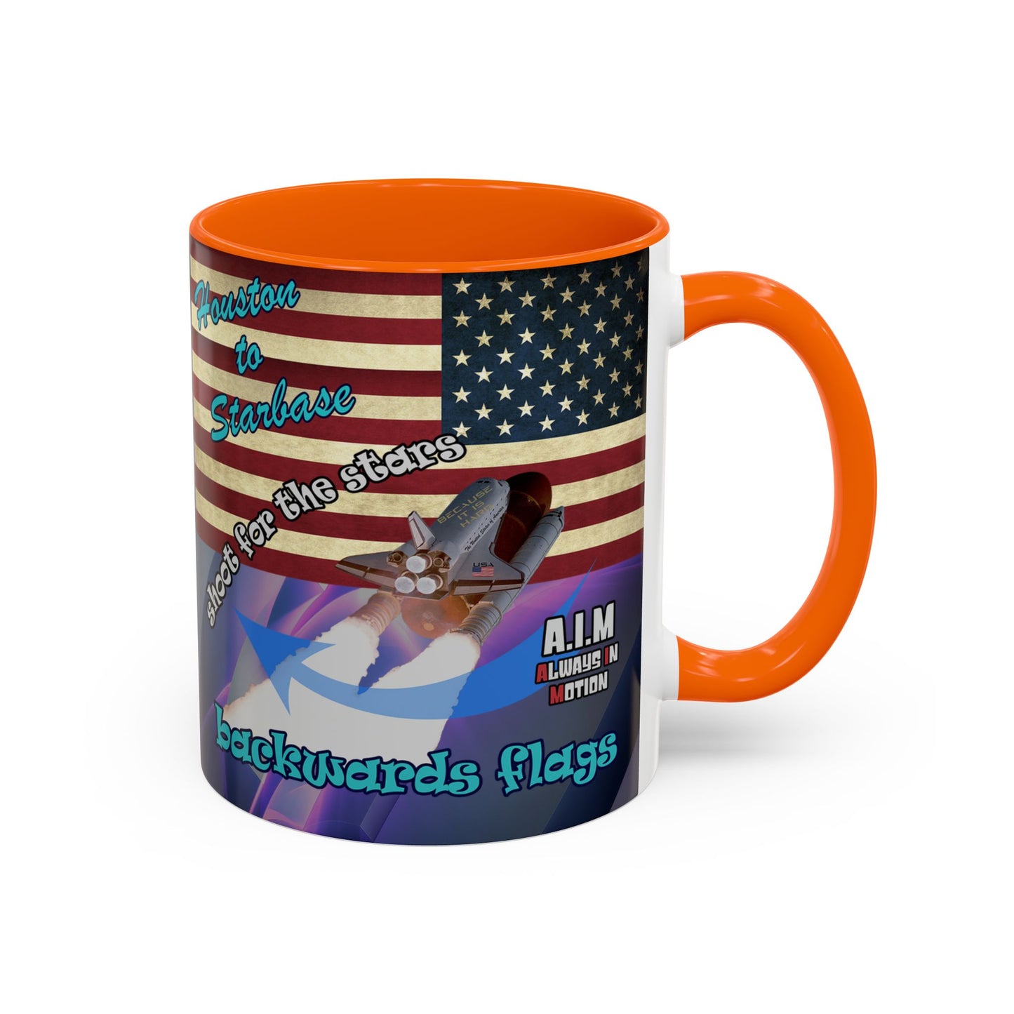 shoot for the stars - Accent Mug (grey-pink wave)