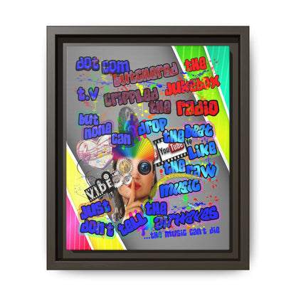 drop the beat - framed canvas art (rainbow split)