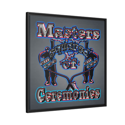 em cee squared - framed canvas art (grey-light grey)